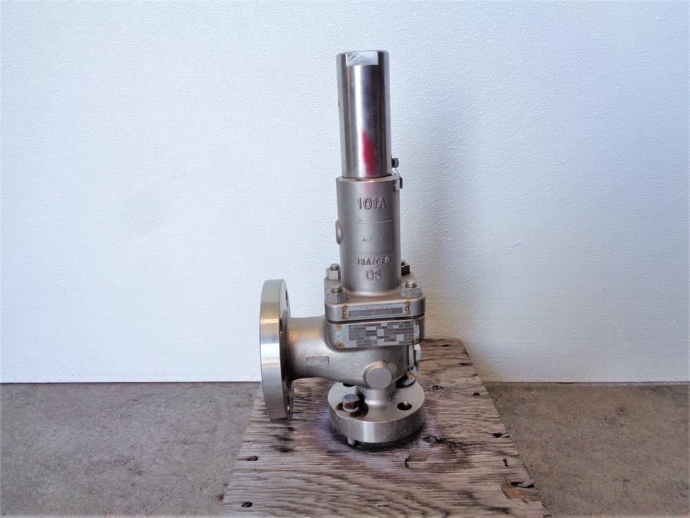 Motoyama Crosby 1"x2"  150# RF Flanged Safety Relief Valve, Stainless JNO-15S0-A